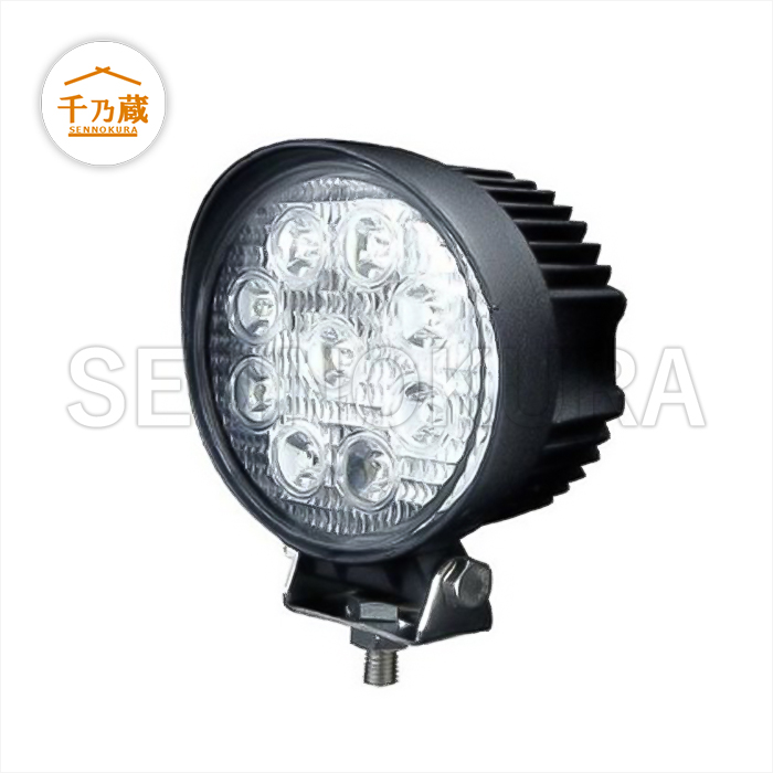 LEDライト（作業灯） 丸型 U字ステー付 L1007-27W / 建設機械部品販売 